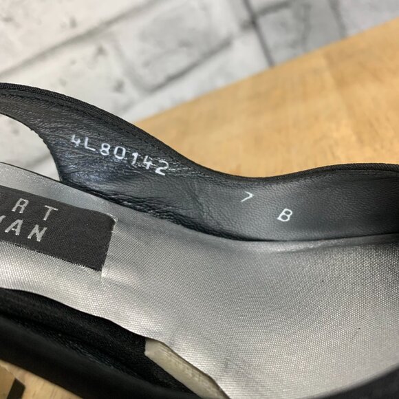 Stuart Weitzman Black Heels with Gold Accents - Picture 12 of 13